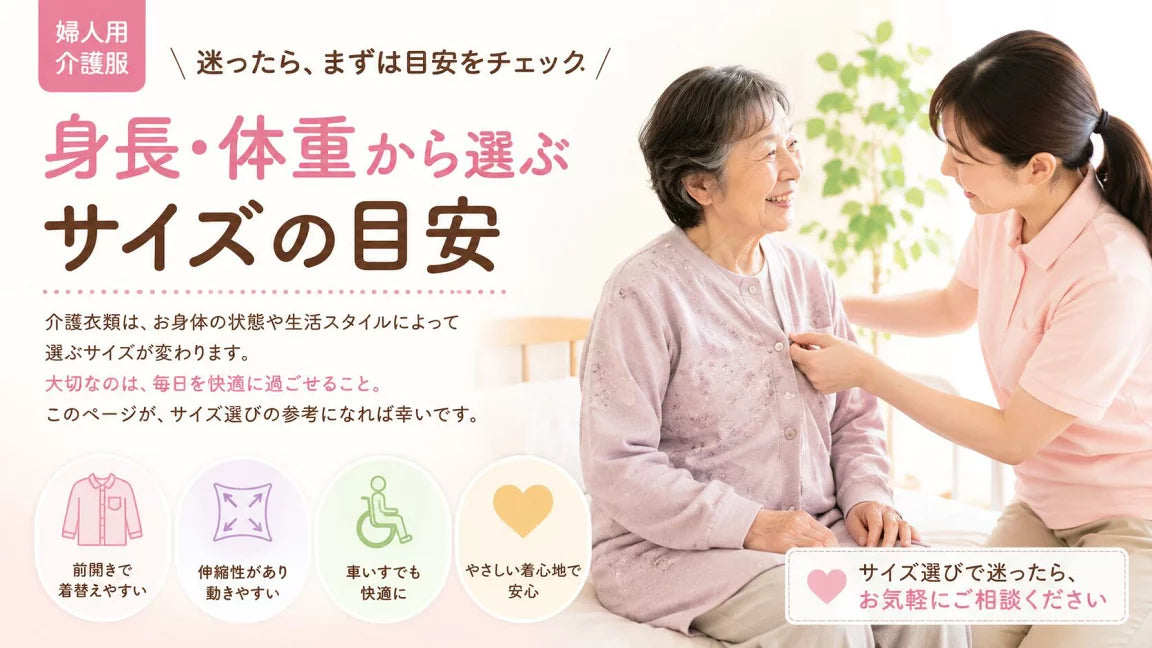 婦人用介護服のサイズはどう選ぶ?身長・体重だけでは決められない理由